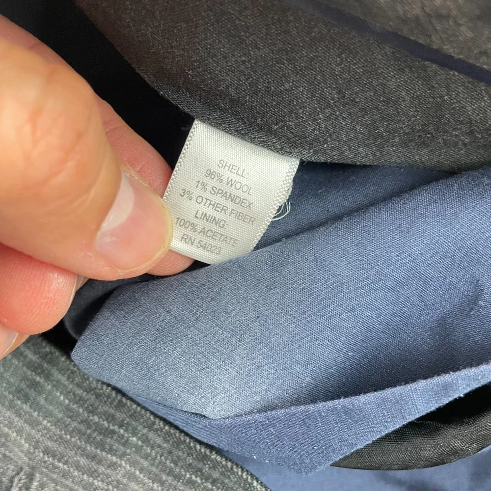 Banana Republic Classic Fit Pants Men 36x31 Grey Striped‎ Wool Straight Leg